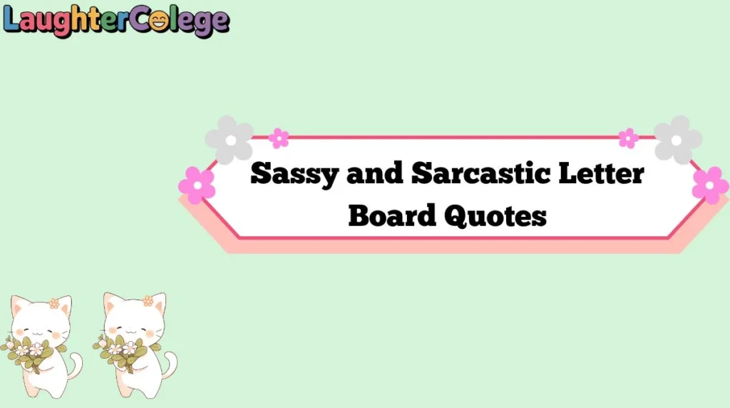 Sassy and Sarcastic Letter Board Quotes